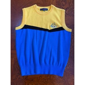 Vintage Enzo Valentino Knit Vest  – Sonic-Inspired Graphic – Made in Korea – Y2K